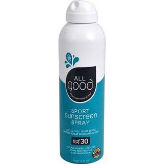 Al god sport solcreme spray - UVA/UVB Broad Spectrum SPF 30 - Vandbestandig koralrev venlig - Zink Calendula Aloe (6 oz)