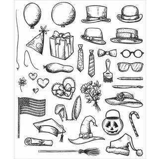 Stampere Anonym Tim Holtz Cling Stamps 7 """" x8.5 """" Crazy Things