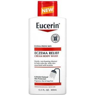 Eucerin Eksemlindrende Creme Kropsvask – Skumfri, Duftfri, Uden Farvestoffer, Sæbefri med kolloidalt havremel og ceramid, 13,5 oz