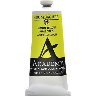 Grumbacher Academy Acryl Maling Gloss 90 ml/3 oz Metalrør Lemon gul