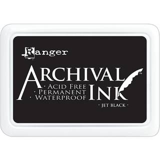Ranger Archival Ink Pad Jet Jet Black - Permanent vandt?t syrefri ikke -giftig - Vent ikke bl?dning eller udtv?r