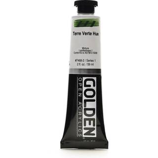 Åbn langsomtørrende akryl af Golden Terre Verte Hue 2 fl oz. Rør professionel akrylmaling gennemsigtig