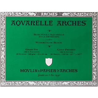 Arches Watercolour Cold Pressed Block Natural White Skitsebog 41 x 31 cm 300 g