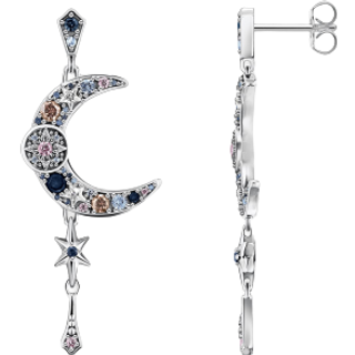 Thomas Sabo Ohrringe - Royalty Mond mit Steine - H2200-945-7 - silber