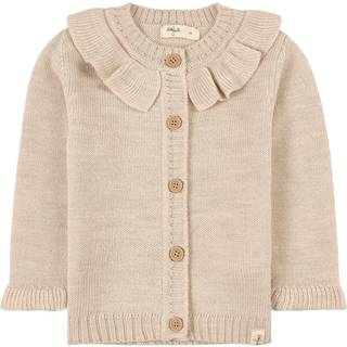 Little Jalo Flounce Strikket Cardigan Cremefarvet 68 cm  Creme  68 cm  kvinde
