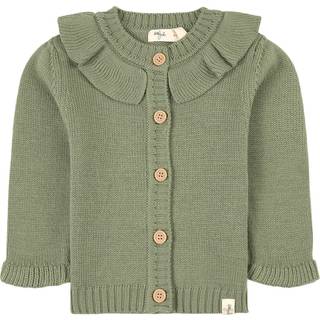 Little Jalo Flounce Strikket Cardigan Khaki 56 cm  Grøn  56 cm  kvinde