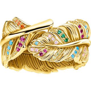 Thomas Sabo TR2284-488-7 Damenring Feder goldfarben