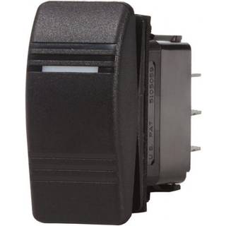 Strømafbryder Blue Sea Systems Contura III Switch SPDT, 1-polet, På-Av-På, 20 A (12 V) / 15 A (24 V), med belysning, sort