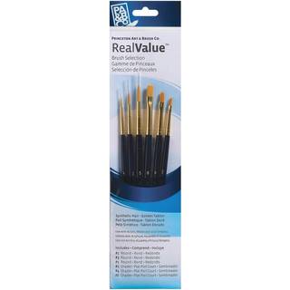 Princeton Art & Brush Princeton Real Value Series 9100 pensel s?t til akrylolie & akvarelmaleri Syn-guld Taklon (RND 1 3 5 Shader 2 4 6)