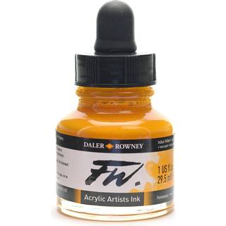 Daler Rowney FW akrylbl?kflaske Indisk gul - Alsidig akryltegningsbl?k til kunstnere og studerende - Permanent kalligrafi -bl?k - Arkivbl?k til i