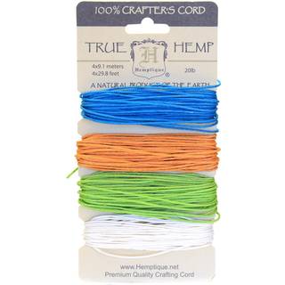 Hemptique Hemp Cord 4 Color Cards - Made With Love - Crafters No. 1 Choice - Eco Friendly - Plant Hanger - Scrapbooking - Gardening - Macram? - H