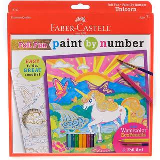 Faber -Castell Paint by Number Foling Fun - Unicorns - Color and Display 1 Unicorn Paint By Number Board