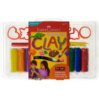 Faber -Castell Opret kunst med ler - Modellering af lers?t til b?rn - Bl?d ler t?rrer aldrig ud