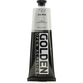 Åbn langsomtørrende akryl af Golden Zink White 5 fl oz. Rør professionel akrylmaling gennemsigtig