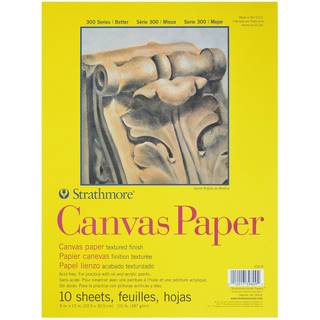 Strathmore 300 Series Canvas Paper Pad Lim Bound 9x12 inches 10 ark (115 lb/187g) - Kunstnerpapir til voksne og studerende - Akryl- og olie -mali