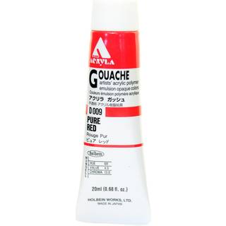 Holbein Acryla Gouache Artists Acryl Polymer Emulsion 20ml Pure Red (D009)