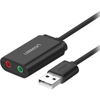 Ugreen eksternt lydkort musikadapter, USB-A, 3.5mm ministik, 15cm