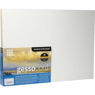 Ampersand Art Supply Gesso Wood Painting Panel: Museum Series Gessobord 12 """" X 16 """" 1-1/2 """" Bladet profil