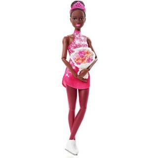 Barbie Winter Sports Ice Skater Brunette Doll (12 tommer) med lyser?d kjole jakke Rose Bouquet & Trophy Fantastisk gave til alder 3 ?r og op