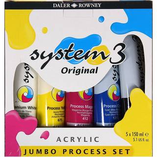 Daler Rowney System3 5 -r?r akrylmaling S?t til voksne - Akrylmaleri Forsyninger til kunstnere og studerende - Akrylmaling til v?gmalerier l?rred