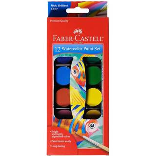 Faber -Castell akvarelmalingss?t med b?rste - Premium vaskbare akvareller til b?rn Multicolor 1 Count (pakke p? 1)
