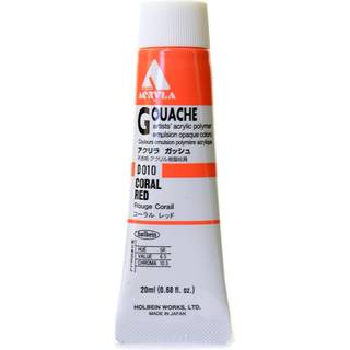 Holbein Acryla Gouache Artists Acryl Polymer Emulsion 20ml Coral Red (D010)