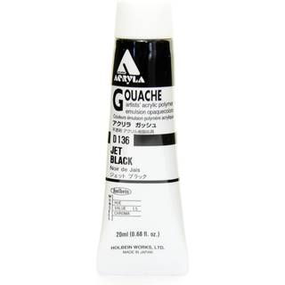 Holbein acryla designer gouache jet sort 20 ml rør
