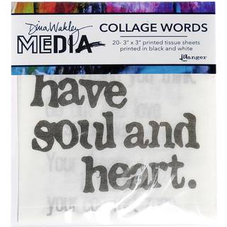 Dina Wakley Media Collage Paper Zzzz-S sort og hvid