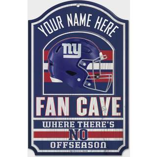New York Giants Wood Sign - 11 """" X17 """" Fan Cave Design
