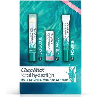 Chapstick Total Hydration Sea Minerals Gavepakke med fugtgivende læbe exfoliator natten over læbe fugtighedscreme og tonet læbebalsam - pakke med
