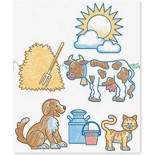 Melissa & Doug Stamp-A-Scene Wooden Stamp Set: Farm-20 frim?rker 5 farvede blyanter og 2-farvestempelpude