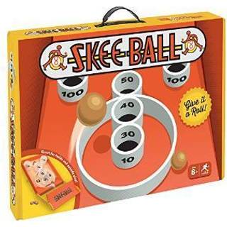 Buffalo Games Skee-Ball: Officiel arkade-stil familiespil med unikt spillebræt, 5 træbolde og scoringsblok (Alder 8+)