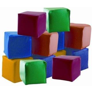 ECR4KIDS Softzone Patchwork Toddler Building Blocks Foam Cubes Assortered 12-Piece