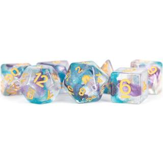 Unicorn Fancy Fae - Polyhedral Resin 16mm - Rollespils Terning Sæt - Metallic Dice Games