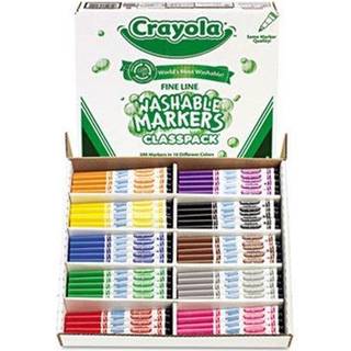 Crayola Ultra Clean Washingable Markers Classpack (200 t?lling) Bulkmark?rer til klassev?relseskoleforsyninger til b?rn 10 farver