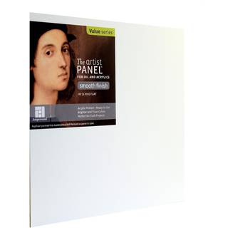 Ampersand Art Supply Wood Gesso Artist Maleri Panel: Primed Smooth 10 """" X 10 """" 1/8 """" Flat profil