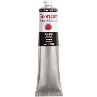 Georgian Water Mixable Oil Colour, vandopløselig oliefarve 200 ml Ivory Black 034.