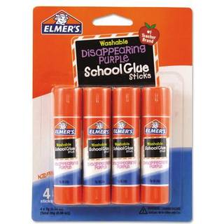 Elmer's E543 Vaskbare skolelimpinde forsvinder lilla 4/pakke
