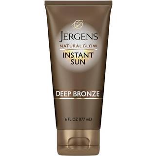 Jergens Natural Glow Instant Sun Sunless Tanning Moisturizer + Bronzer Self Tanner Deep Bronze til naturlig udseende solbrun 6 ounce