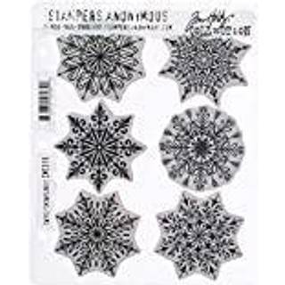 Stampere Anonym CMS319 Tim Holtz Cling Stamps 7 """" X8.5 """"-Svirly Snowflakes