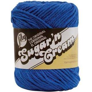 Lily Sugar 'n Cream Det originale faste garn 2,5 oz Medium 4 gauge 100% bomuld - bl? - maskinvask og t?r