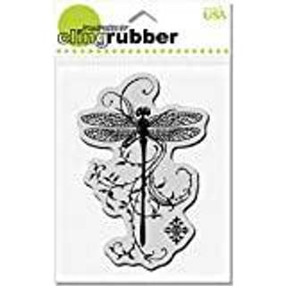 Stampendous CRP119 Cling Rubber Stamp Dragonfly Vine