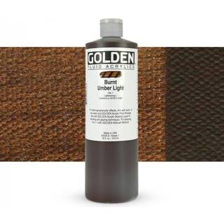 Golden Fluid Acryls 16 Ounce Bottle Burnt Umber Lt