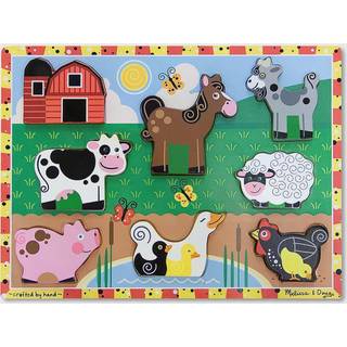 Melissa & Doug Puslespil i træ med store brikker Bondegård - 8 brikker
