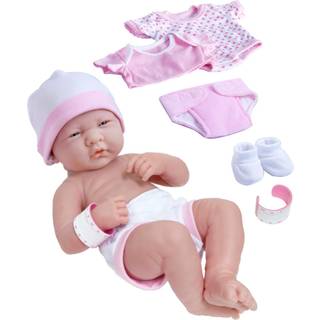 8 stykker Layette Baby Doll Gift Set | JC Toys - La Nyfødte Nursery | 14 """" Livslignende dukke m/ tilbehør | Pink | Alder 2