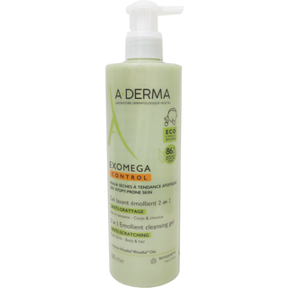 A-Derma Exomega Control 2 in 1 emollient cleansing gel Brusegel til tør og atopisk hud 500 ml - 500 ml