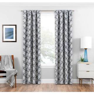 Eclipse Benchley Mid Century Modern Blackout Thermal Rod Pocket Window Gardiner til sovev?relse eller stue (1 panel) 37 i x 84 i kul