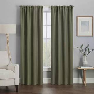 Eclipse Kendall Modern Blackout Thermal Rod Pocket Window Curtain til sovev?relse eller stue (1 panel) 42 x 84 sort