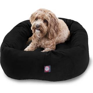 32 Navy Suede Bagel Dog Bolster Bed by Majestic Pet Products