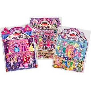 Melissa & Doug Puffy Sticker Activity Books Set: Dress-Up Princess Mermaid- 208 Genanvendelige klisterm?rker- Dress Up Doll Stickers Restickable